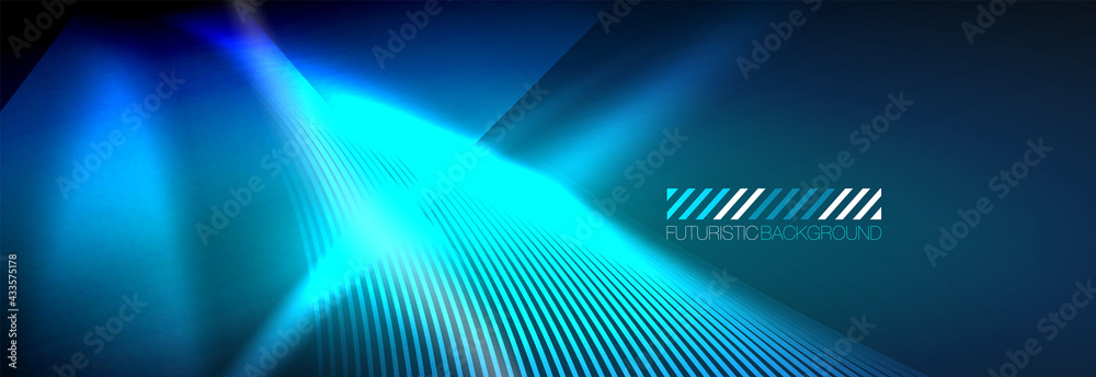 Naklejka premium Neon dynamic beams vector abstract wallpaper background. Wallpaper background, design templates for business or technology presentations, internet posters or web brochure covers