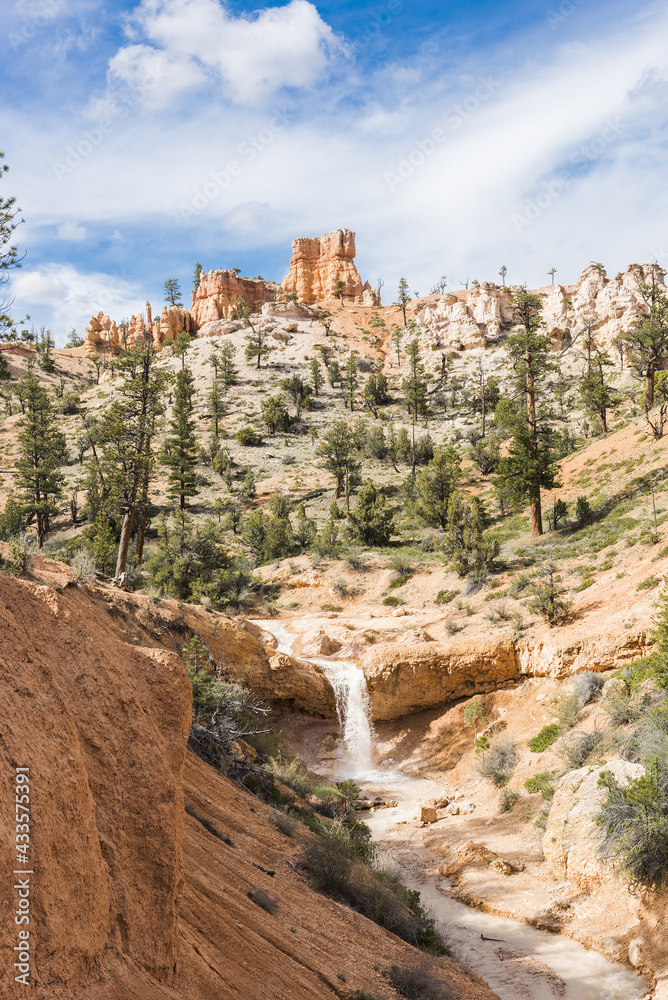 Small Falls in Zion Park in the USA Small Falls in Zion Park in the USA
