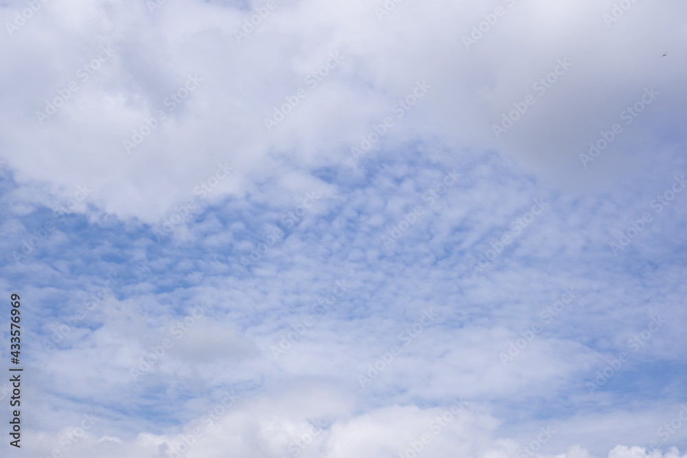 White clouds in the blue sky