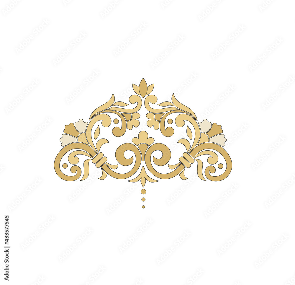 Decorative elegance luxury patterns baroque gold stock illustration Decorative elegance luxury patterns baroque gold stock illustration