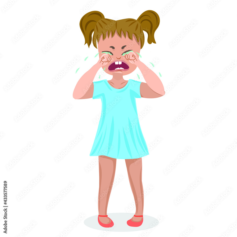 The girl is crying. Tears from her eyes. Facial expression, bad mood. Capricious girl. The girl is crying. Tears from her eyes. Facial expression, bad mood. Capricious girl.
