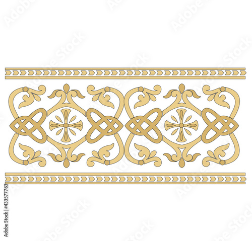 Εκτύπωση καμβά Decorative elegance luxury patterns baroque gold stock illustration