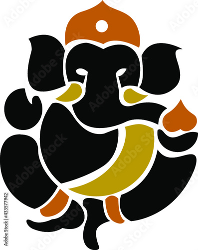 Ganesha logo - vector illustration flat Icon