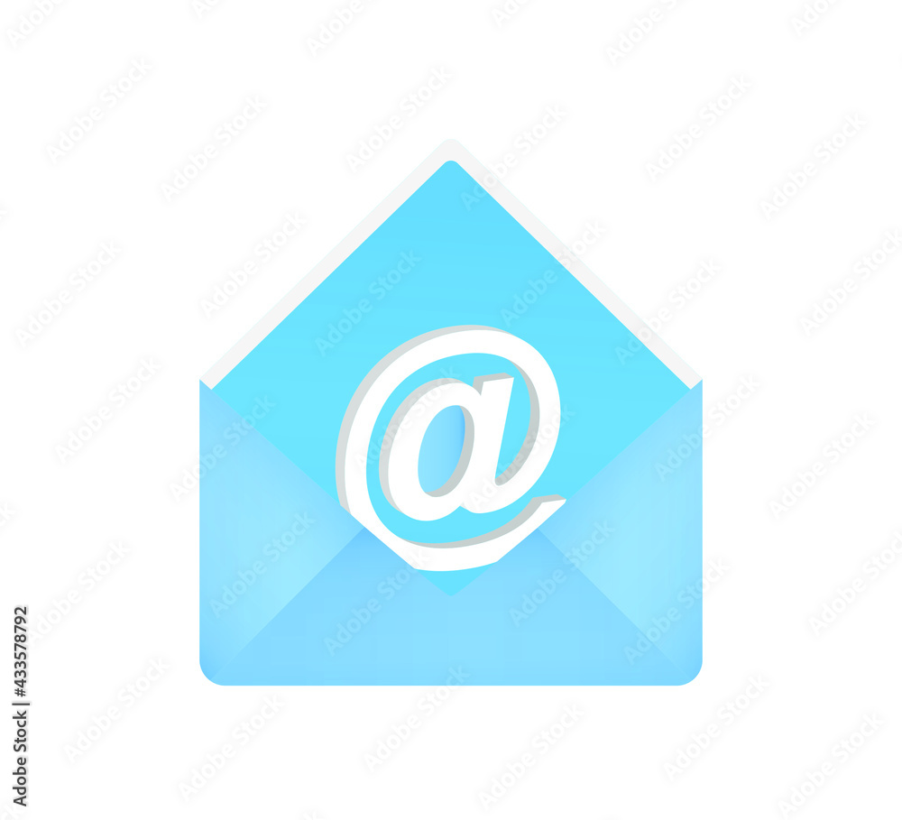 Email and envelope icon vector illustration on white background. Email and envelope icon vector illustration on white background.