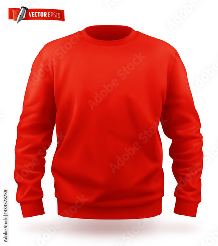 Sweat-shirt rouge vectoriel sur fond blanc