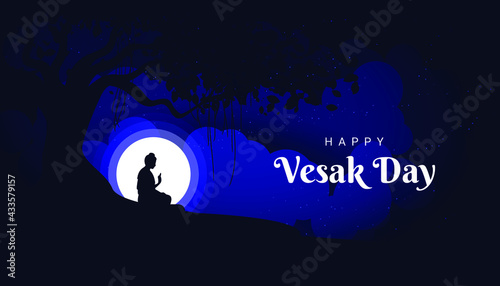 Happy Vesak Day Vector Illustration