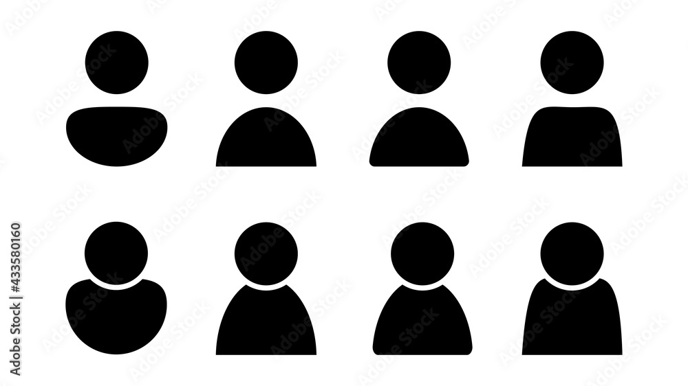 People black icons. User icons, isolated. People vector icons. Vector illustration People black icons. User icons, isolated. People vector icons. Vector illustration