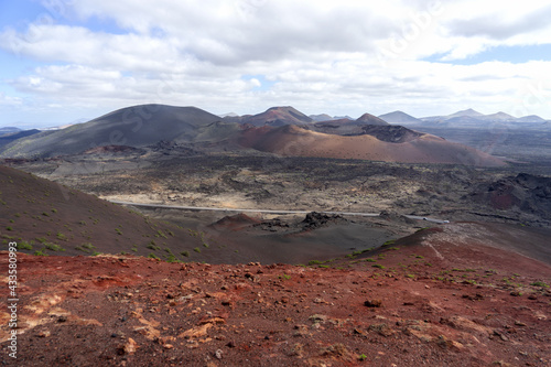 Unique volcanic landscapes of Timanfaya National Park. Lanzarote, Canary islands