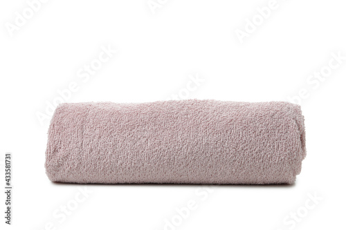 Clean rolled towel isolated on white background