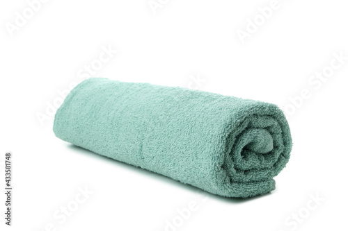 Clean rolled towel isolated on white background