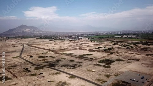 Peru's Ica city barren outskirts encircled by Sechura Desert - Aerial photo