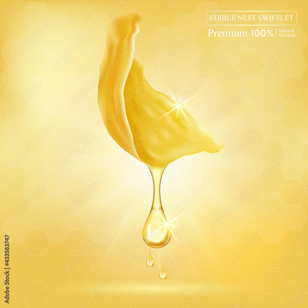 Edible Nest Swiftlet, Drop of saliva from a bird's nest. Premium grade