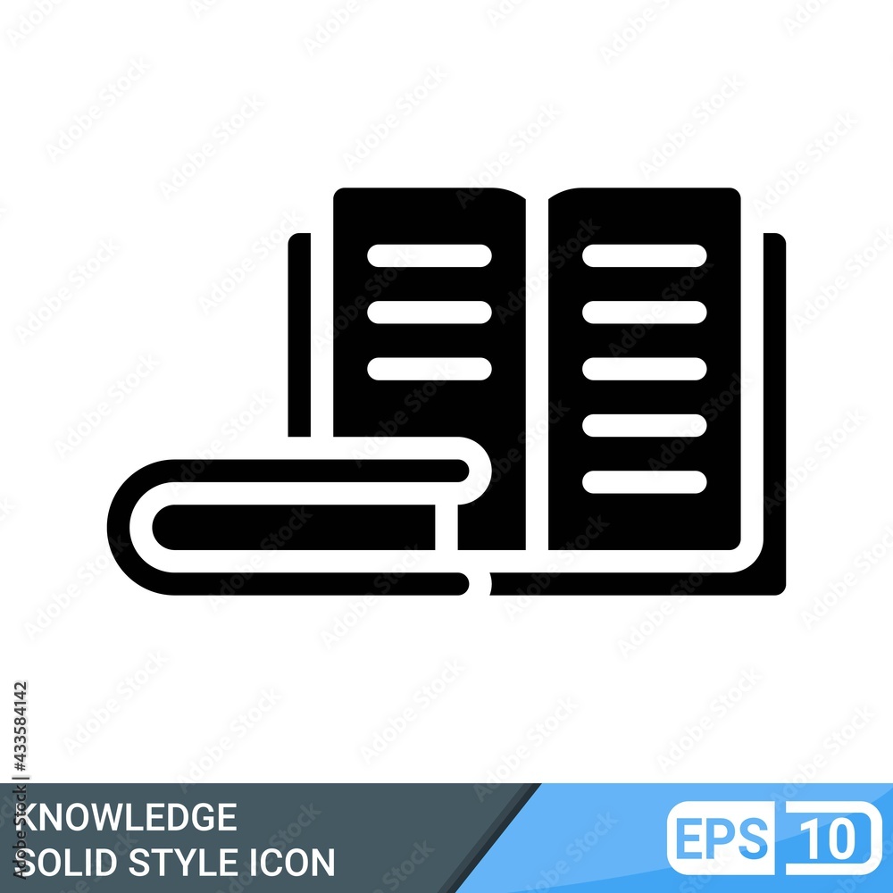 knowledge in solid style icon. online learning icon, vector illustration for application, web, presentation template. EPS 10 knowledge in solid style icon. online learning icon, vector illustration for application, web, presentation template. EPS 10
