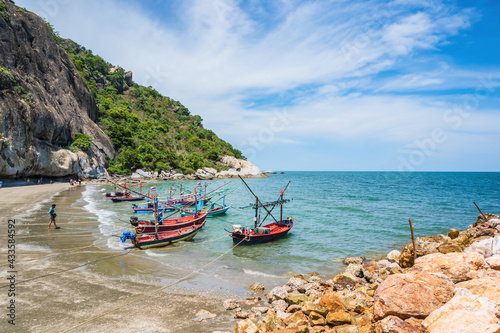 huahin/thailand-2020/08/30:Beautiful seascape view at huahin Prachuap Khiri Khan thailand.Hua Hin is a seaside resort on the Gulf of Thailand
