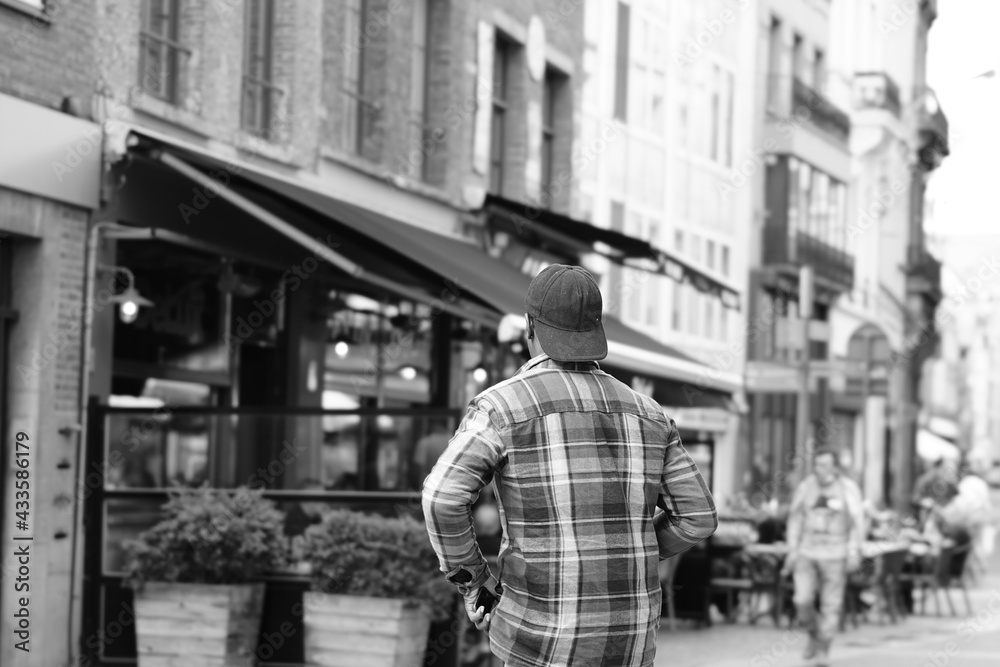 man walking in the city man walking in the city