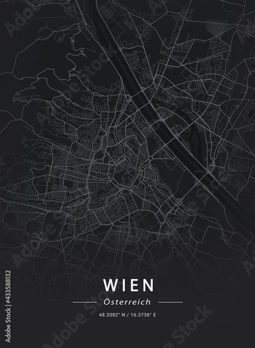 Map of Vienna  Austria