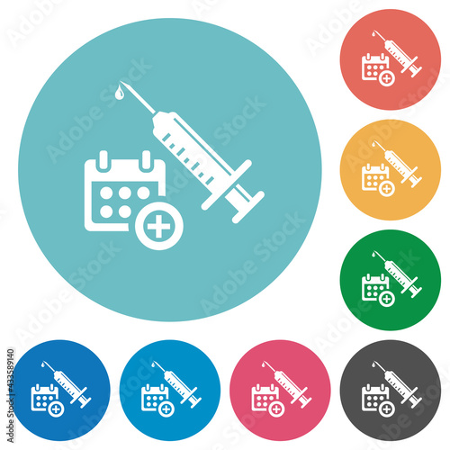Vaccination appointment flat round icons