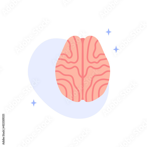 Healthy brain. Neurobiology. Vector flat illustration. Perfect for flyer, medical brochure, banner, landing page, website