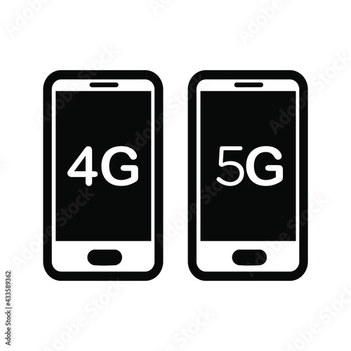 4G and 5G. Telephone network on mobile. Icon in trendy flat style isolated on blank background. Call icon page symbol for your web site design Call icon logo, app, UI.