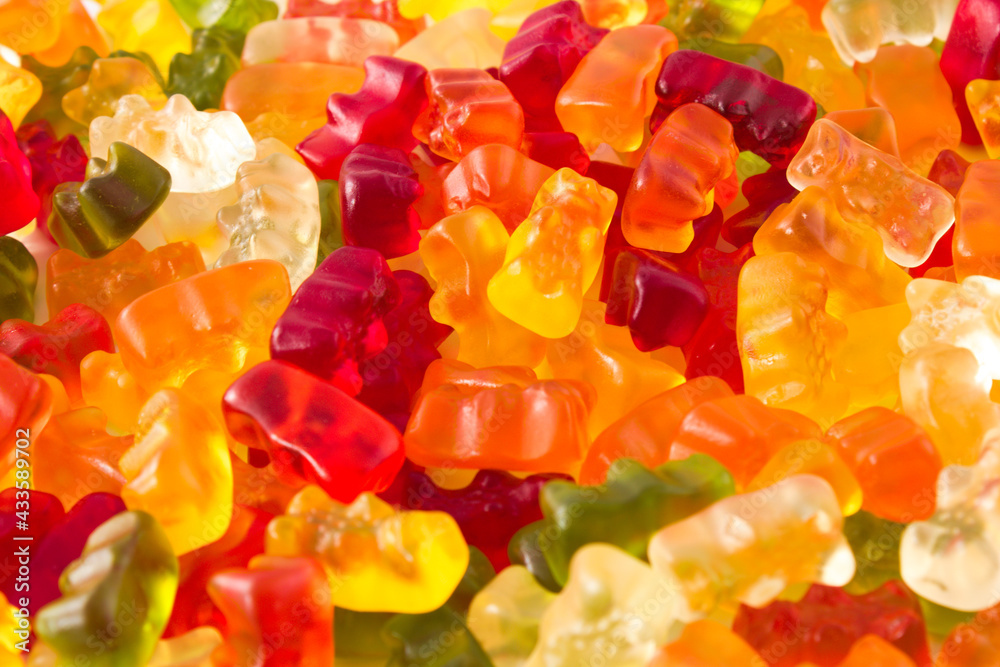 Colourful gummy bears full frame close up Colourful gummy bears full frame close up