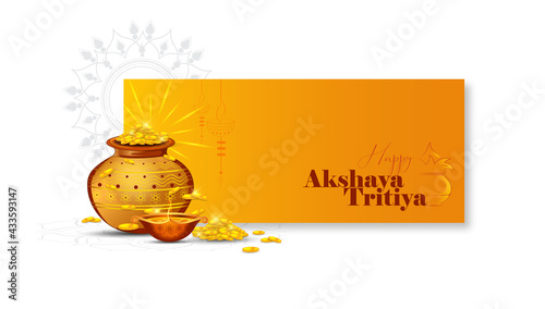 Vector  Illustration of Happy Akshaya Tritiya.