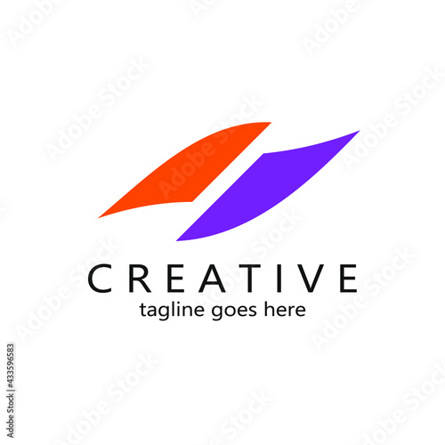 Free Download Two waves orange and purple logo image - GFXLoad