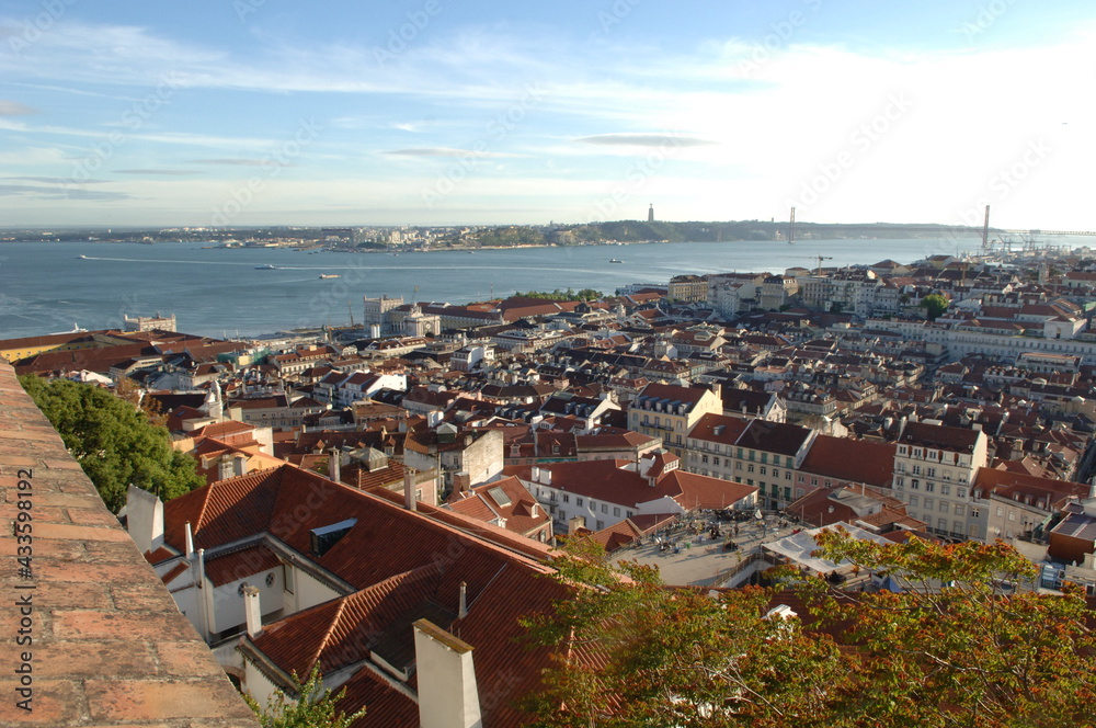 city, lisbon panorama, view, architecture, old, panorama, europe, cityscape, building, roof, travel, prague, italy, urban, house, roofs, landscape, panoramic, sky, church, skyline, tourism, river, tow