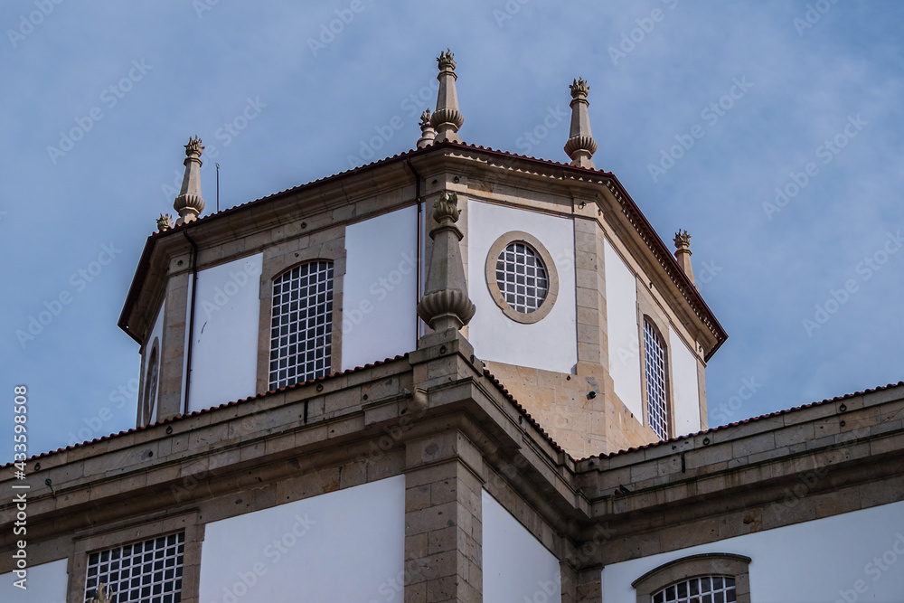 Architectural details of Imposing Good Jesus of the Mount (Bom Jesus do Monte, from 1373) - Portuguese sanctuary and important tourist attraction near Braga. Portugal. Architectural details of Imposing Good Jesus of the Mount (Bom Jesus do Monte, from 1373) - Portuguese sanctuary and important tourist attraction near Braga. Portugal.