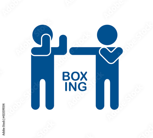 Boxing simple vector icon isolated on white, sport martial arts, conflict fight.