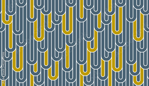 Seamless linear vector geometric minimalistic pattern, abstract lines tiling background, stripy weaving, optical maze, twisted stripes.