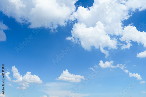 beautiful airatmosphere bright blue sky background abstract clear texture with white clouds.