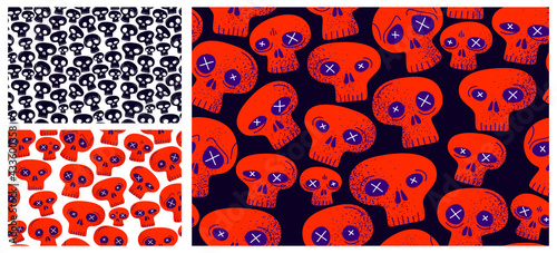 Skulls seamless textile pat...