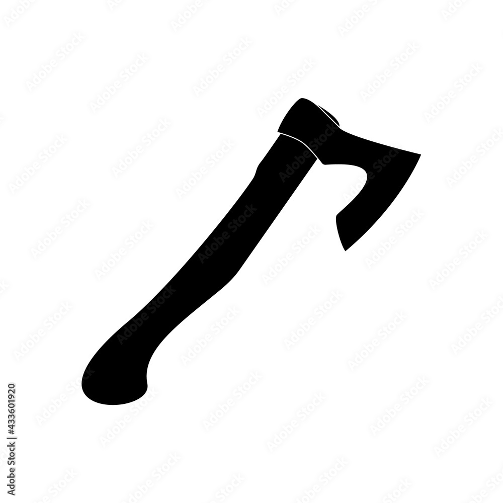 Black and white image of an axe on a white background. Black and white image of an axe on a white background.
