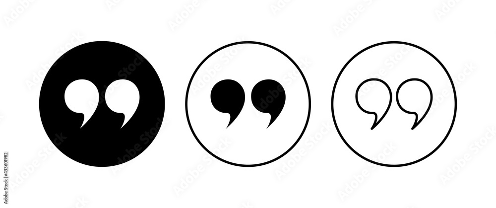 Quote icon set. Quotation mark symbol. Quote icon set. Quotation mark symbol.
