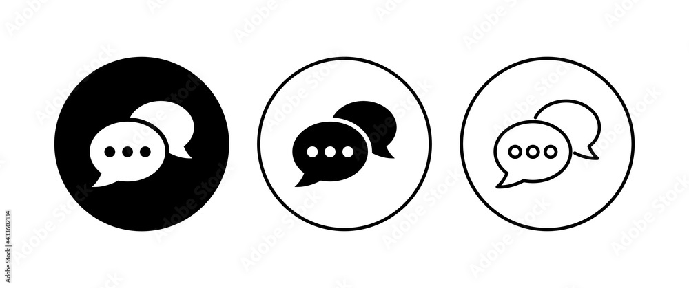 Chat icon set. speech bubble icon. comment icon vector. message. contact us Chat icon set. speech bubble icon. comment icon vector. message. contact us