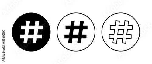 Hashtag icon set. hashtag symbol