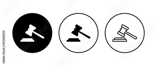 Gavel icon set. judge gavel icon vector. law icon vector. auction hammer