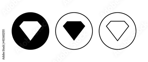 Diamond icon set. diamond gems vector icon.