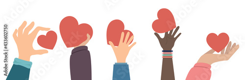 hands Concept of charity and donation vector