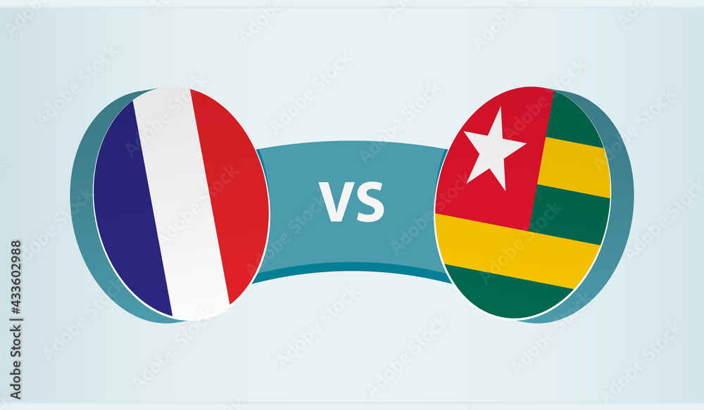 France versus Togo, team sports competition concept. France versus Togo, team sports competition concept.