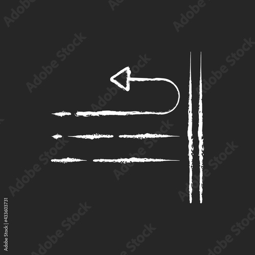Windproof fabric feature chalk white icon on black background. Wind resistant fiber property label. Textile industry. Special textile quality. Isolated vector chalkboard illustration