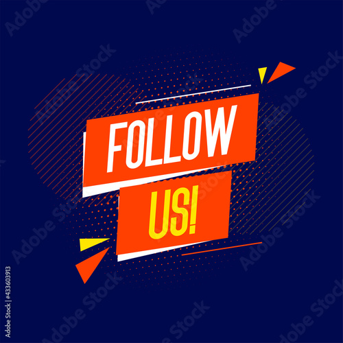 flat follow us background for social media post