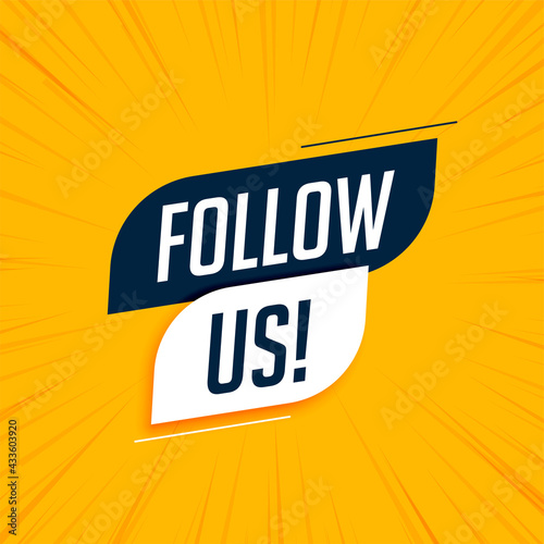 follow us modern social media banner