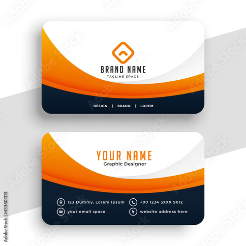 professional orange business calling card design
