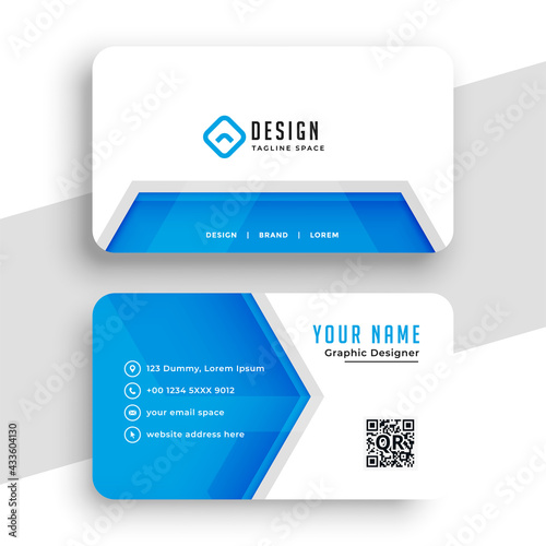 stylish blue company business card design