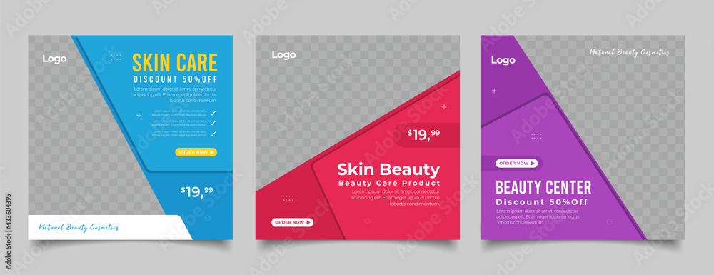 Fototapeta premium Beauty Center Makeup Social media post Banner Square Flyer Template Design