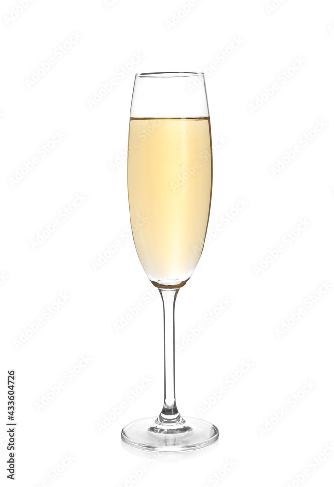 Elegant flute of champagne isolated on white Elegant flute of champagne isolated on white