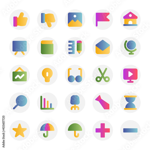 Wallpaper Mural Gradient color icons for education. Torontodigital.ca