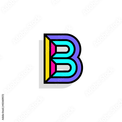 Colorful Vector Chisel Letter B