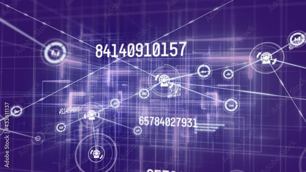 Animation of web of connections over scientific data processing Animation of web of connections over scientific data processing